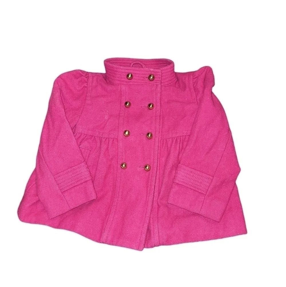 Gap baby Gap toddler 3T wool blend pink coat with gold buttons